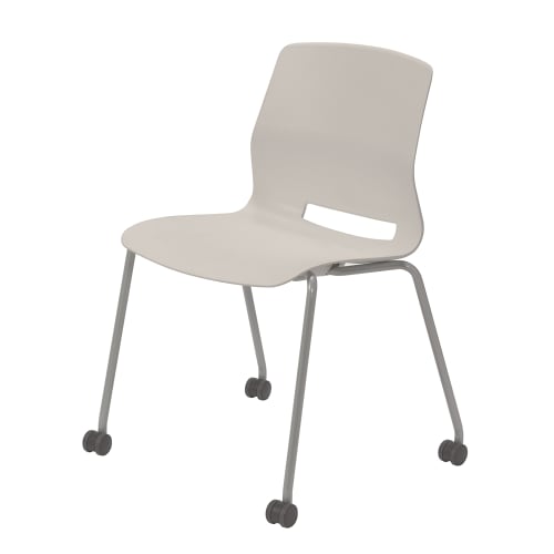 KFI Studios Imme 31"H Armless Stack Chair With Caster Base, Moonbeam